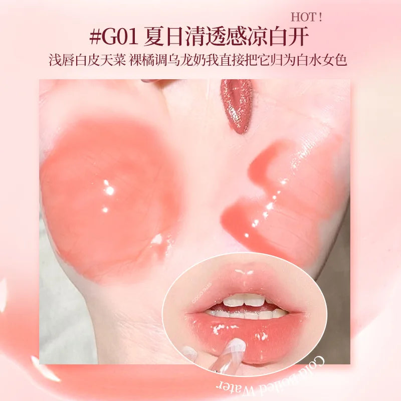 GOGOTALES Big Ice Bucket Lip Serum Lip Gloss Lip Glaze Moisturizing Hydrating Dead Skin Peeling Lip Mirror Lipsticks Cosmetics