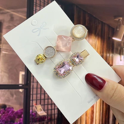 1 Set Women Hair Clips Headwear Jewelry Fashion Crystal Hair Accessories for Girls Luxury Pearl Barrettes Pins Christmas Gift
