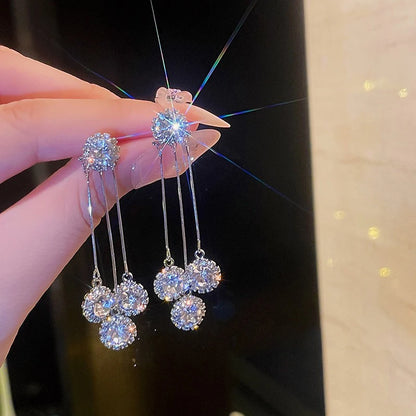 Gold Color Rhinestone Bow Pearl Earrings For Women 2022 New Korean Fashion Exquisite Earrings Wedding Jewelry Birthday Gifts