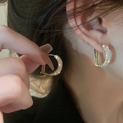 Gold Color Rhinestone Bow Pearl Earrings For Women 2022 New Korean Fashion Exquisite Earrings Wedding Jewelry Birthday Gifts