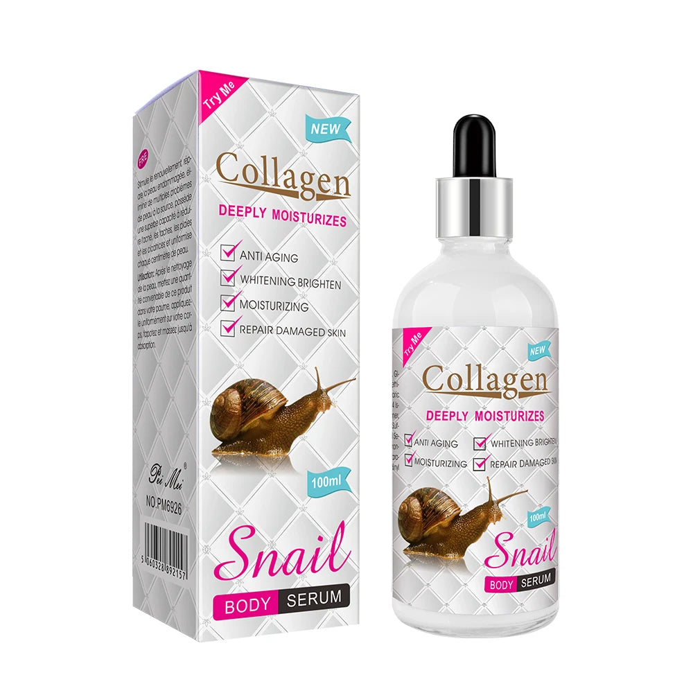 100ml Snail Collagen Body Serum Brighten Lotion Moisturizing Repair Damaged Skin Serum Liquid PM6926