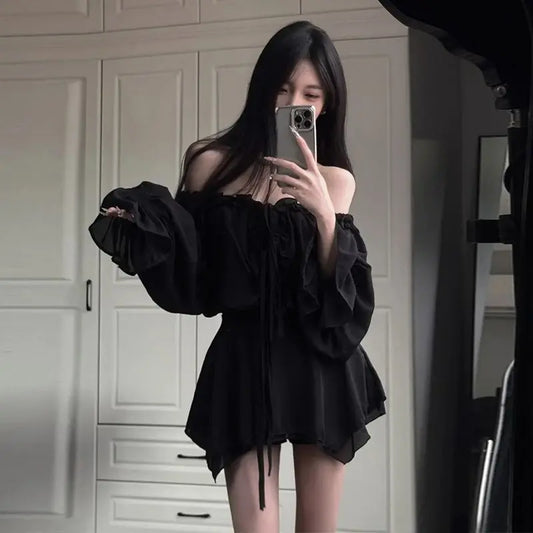 Black Shoulder Dress