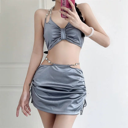 New Quick-drying Clothes for Women Super Fairy Hot Girl High-end Autumn and Winter Spring Swimming Three-piece Set