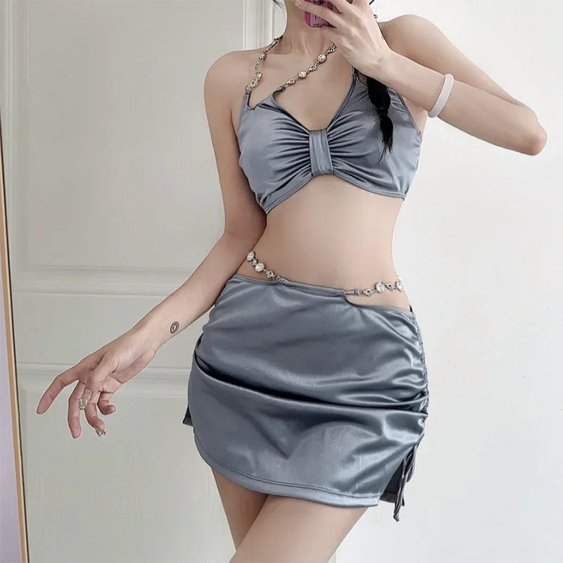 New Quick-drying Clothes for Women Super Fairy Hot Girl High-end Autumn and Winter Spring Swimming Three-piece Set