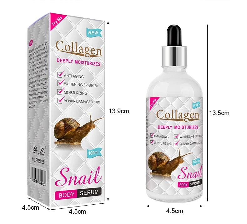 100ml Snail Collagen Body Serum Brighten Lotion Moisturizing Repair Damaged Skin Serum Liquid PM6926