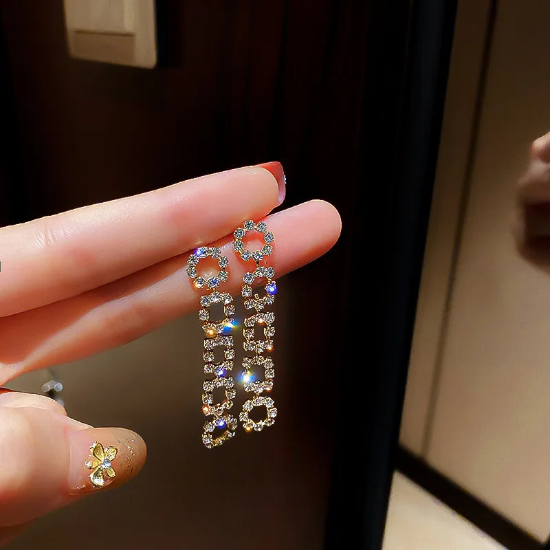Gold Color Rhinestone Bow Pearl Earrings For Women 2022 New Korean Fashion Exquisite Earrings Wedding Jewelry Birthday Gifts