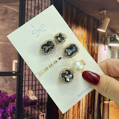 1 Set Women Hair Clips Headwear Jewelry Fashion Crystal Hair Accessories for Girls Luxury Pearl Barrettes Pins Christmas Gift