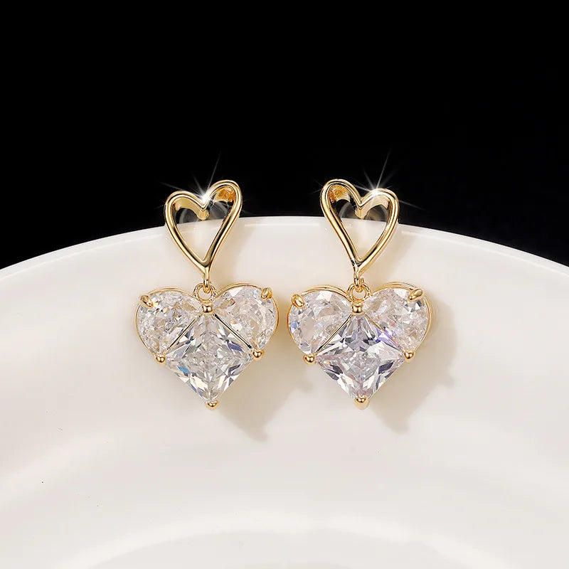 Gold Color Rhinestone Bow Pearl Earrings For Women 2022 New Korean Fashion Exquisite Earrings Wedding Jewelry Birthday Gifts