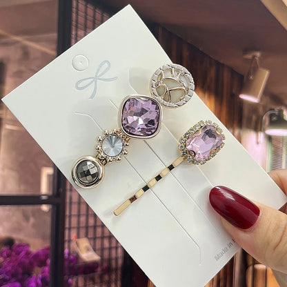 1 Set Women Hair Clips Headwear Jewelry Fashion Crystal Hair Accessories for Girls Luxury Pearl Barrettes Pins Christmas Gift