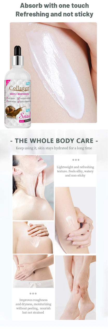 100ml Snail Collagen Body Serum Brighten Lotion Moisturizing Repair Damaged Skin Serum Liquid PM6926