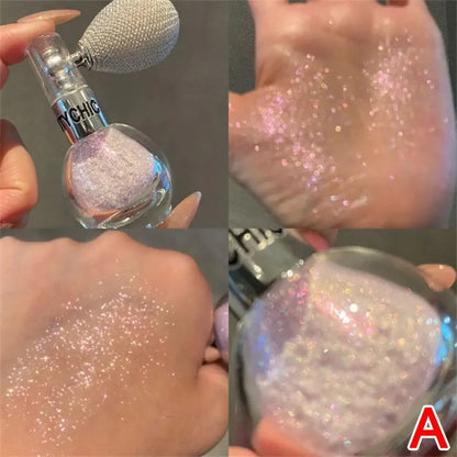 Glitter Spray Highlighter Powder Diamond High Gloss Air Bag Powder Fragrance Shiny High Light Glitter Face Body Makeup Cosmetics
