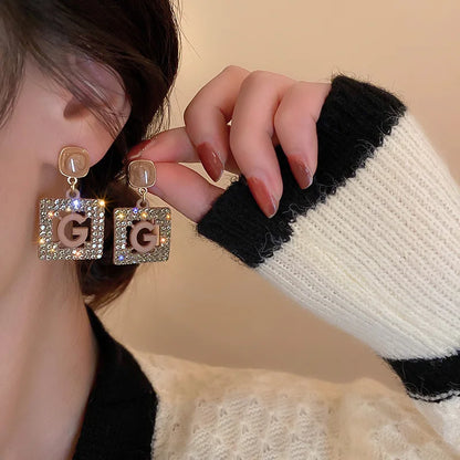 Gold Color Rhinestone Bow Pearl Earrings For Women 2022 New Korean Fashion Exquisite Earrings Wedding Jewelry Birthday Gifts